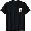 Ghost Drinking Coffee Funny Halloween Costume Coffee Lover T-Shirt