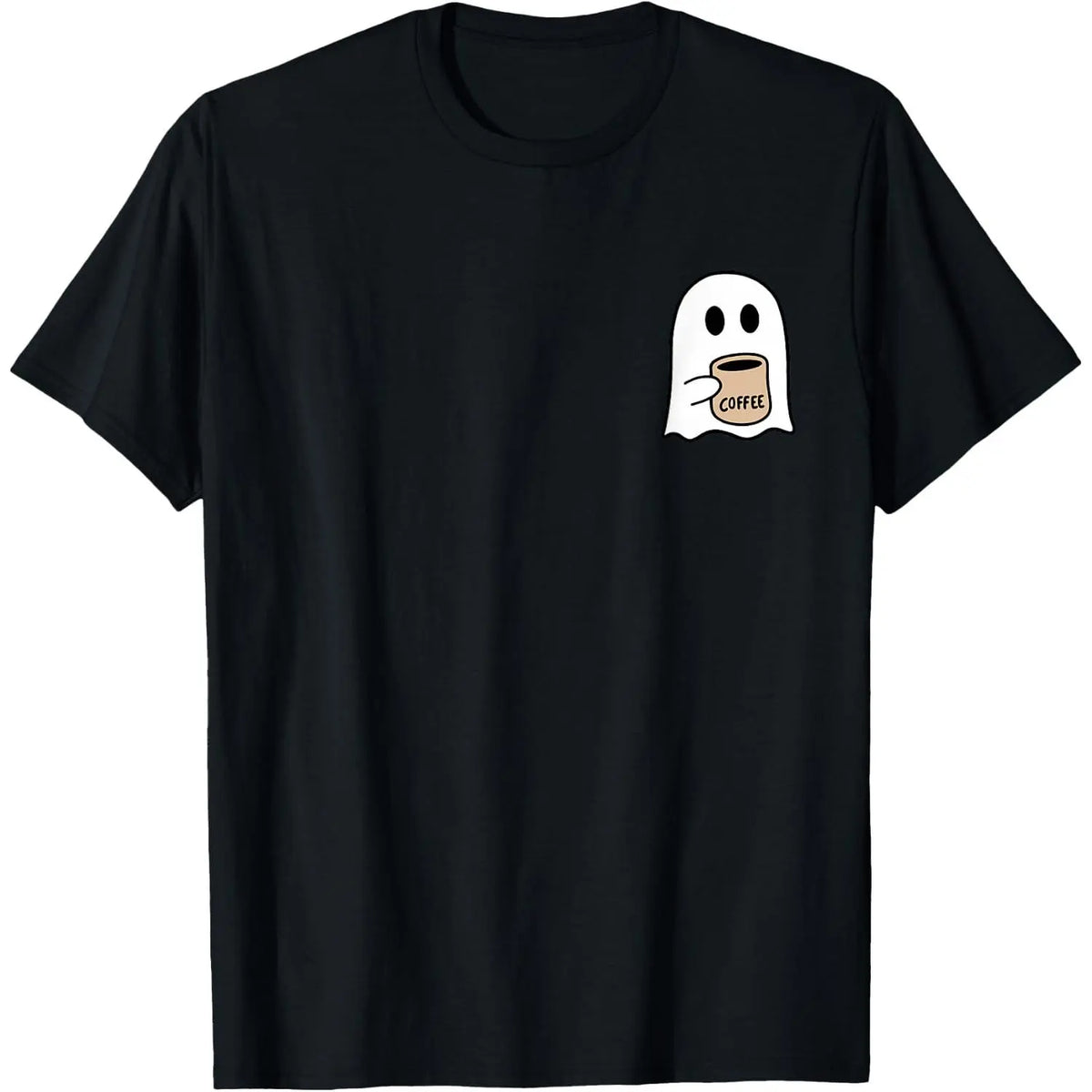 Ghost Drinking Coffee Funny Halloween Costume Coffee Lover T-Shirt