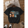 Stylish Plus Size Highland Cow Graphic Tee For Casual Summer Wear