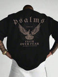 Faith Over Fear Psalm 93:4 Bible Verse Scripture Graphic Tee, Oversized Retro Y2K, Cotton Crew Neck