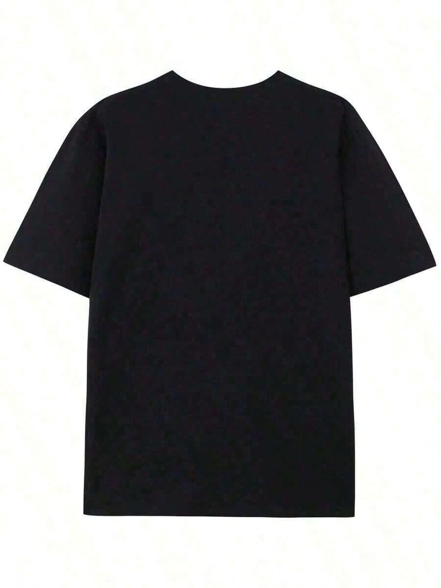 Cotton-Shirt Men - Short Sleeve, Round Neck, Digital Print, Comfortable All Seasons
