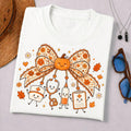 Autumn-Themed Women's Crew Neck T-Shirt – Pumpkin Nurse Graphic Print – Fall Apparel & Halloween Clothing TShirt