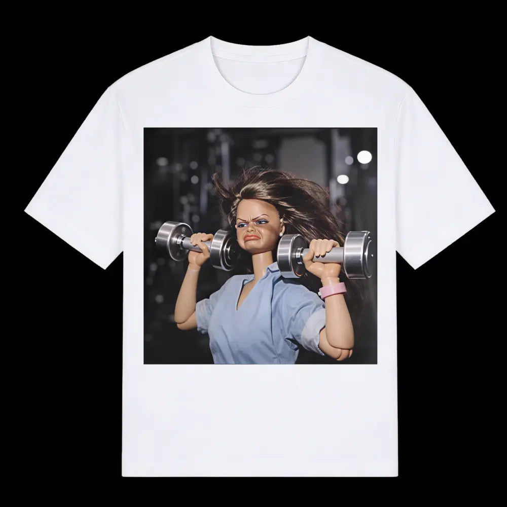 Gym Funny Print Loose Tee Cotton Crew Neck Unisex Washable Casual Top
