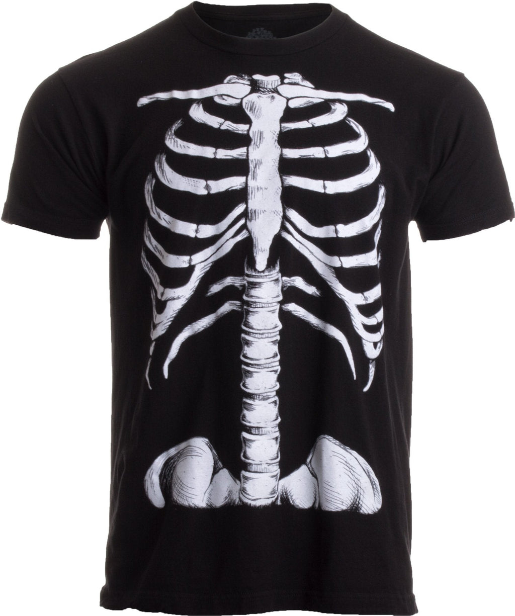 Unisex Skeleton Ribcage Jumbo Graphic Short‑Sleeve T‑Shirt, Halloween Crew Neck Casual Spooky Top