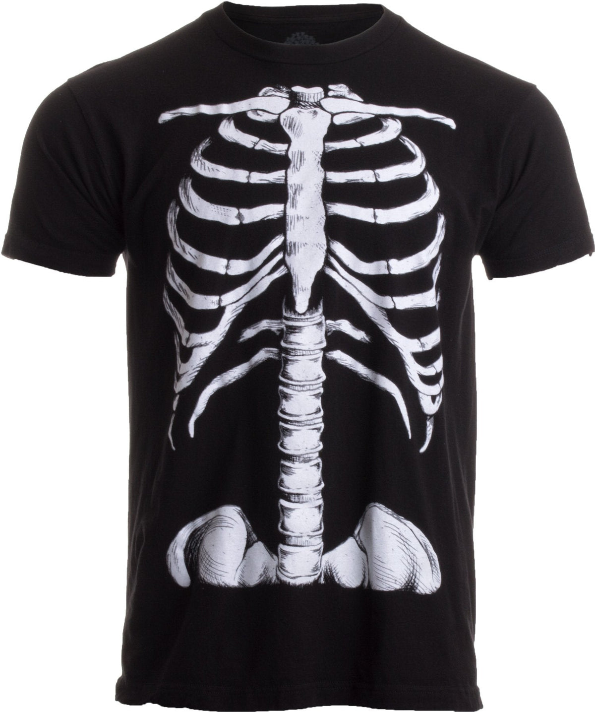 Unisex Skeleton Ribcage Jumbo Graphic Short‑Sleeve T‑Shirt, Halloween Crew Neck Casual Spooky Top