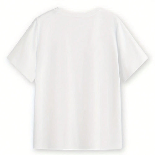 Comfortable Mom and Me Portrait Print Casual T Shirt with Round Neck Short Sleeves and Breathable Polyester Blend for Women Spring Summer Fashion