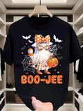 Boo‑Jee Ghost Halloween Graphic Short‑Sleeve T‑Shirt,Unisex Halloween Clothing，Women Men Tshirts