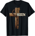 Easter Day Cross He is Risen Jesus Christian Unisex T-Shirt