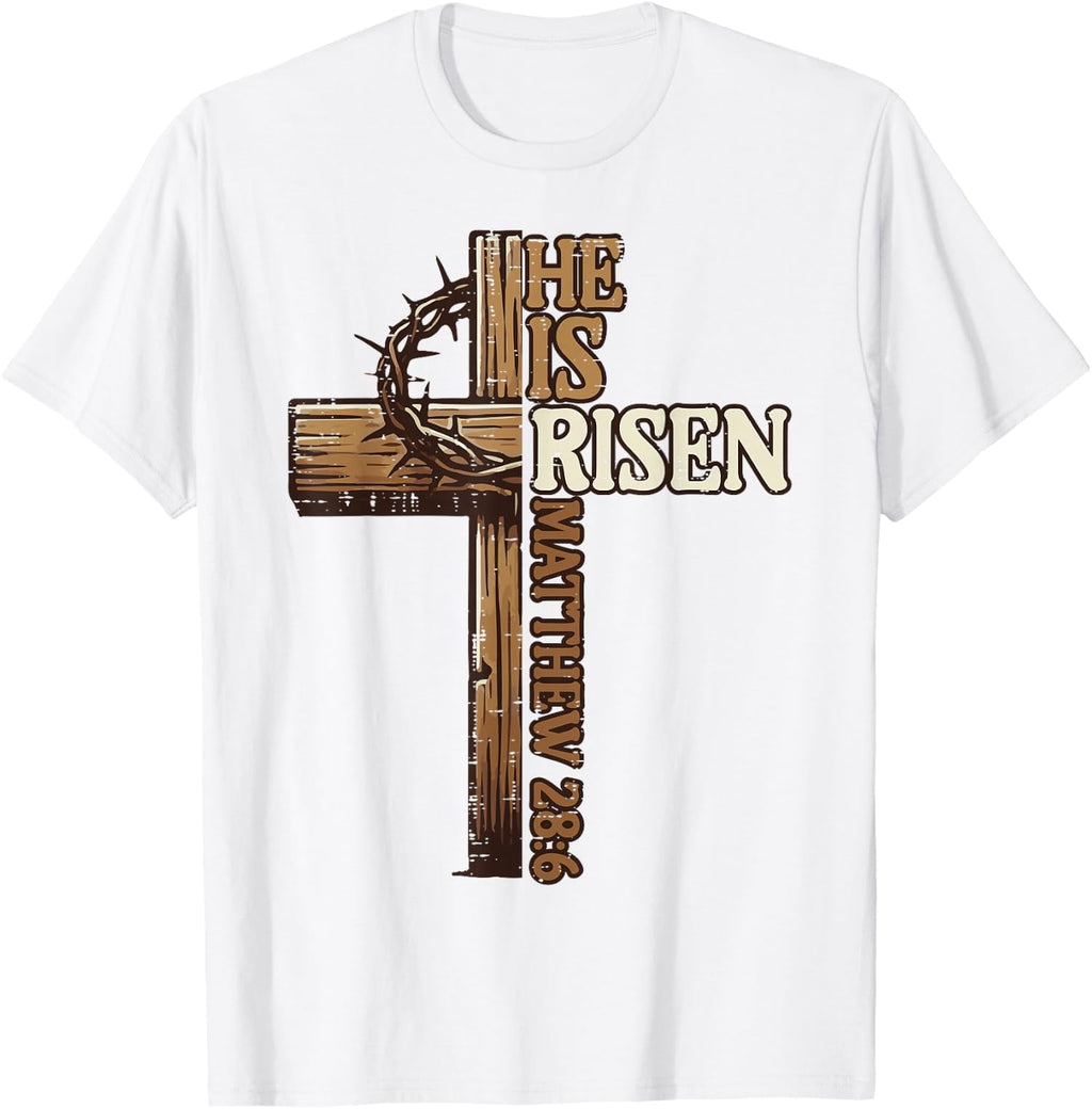 Easter Day Cross He is Risen Jesus Christian Unisex T-Shirt