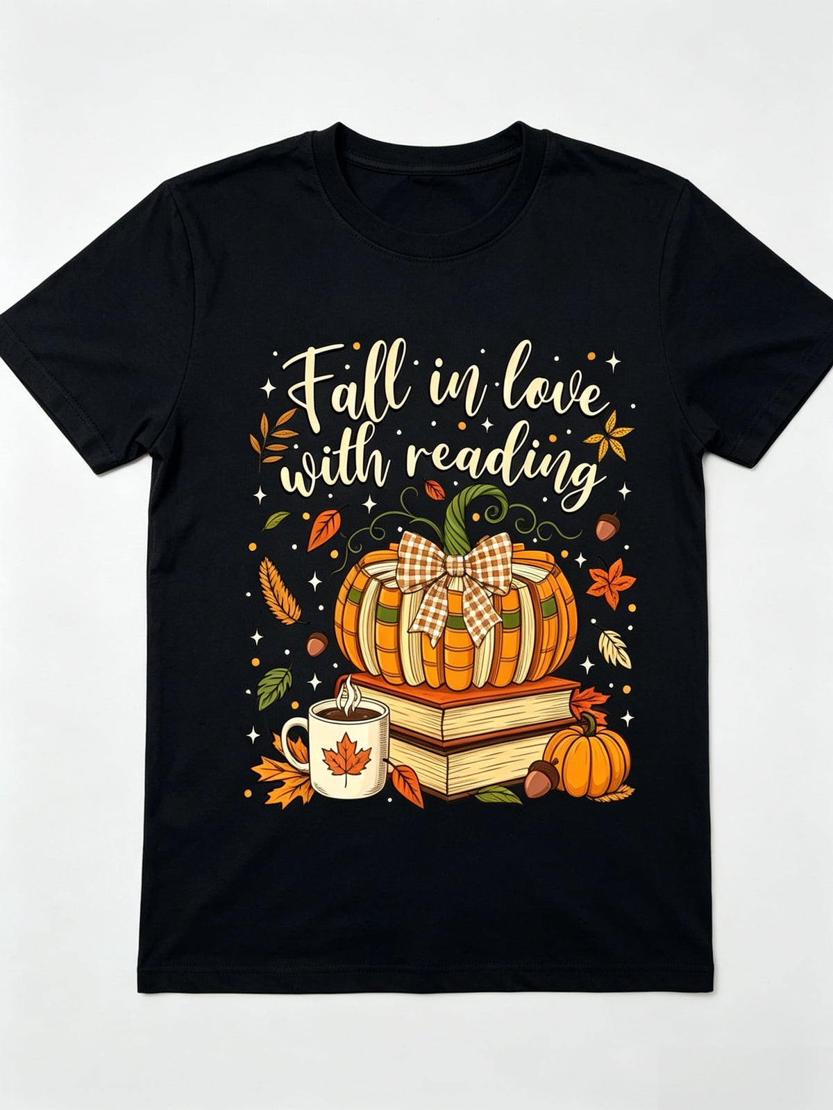 Fall in Love with Reading Shirt, Fall Book Lover Shirt, Pumpkin Book Shirt
