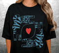 Funny Cat Lover Graphic Short‑Sleeve T‑Shirt, Retro Hand‑Drawn Tabby Cat Heart Casual Top for Women Men