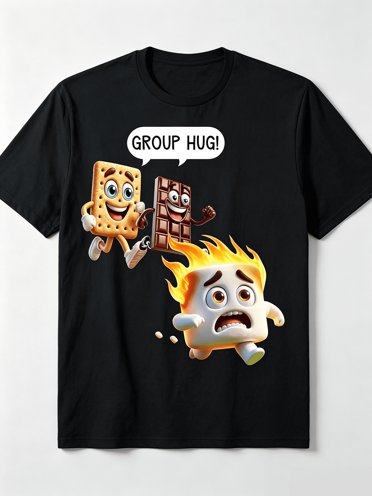 Funny S'mores Camping T-Shirt, Group Hug Marshmallow Graphic Tee