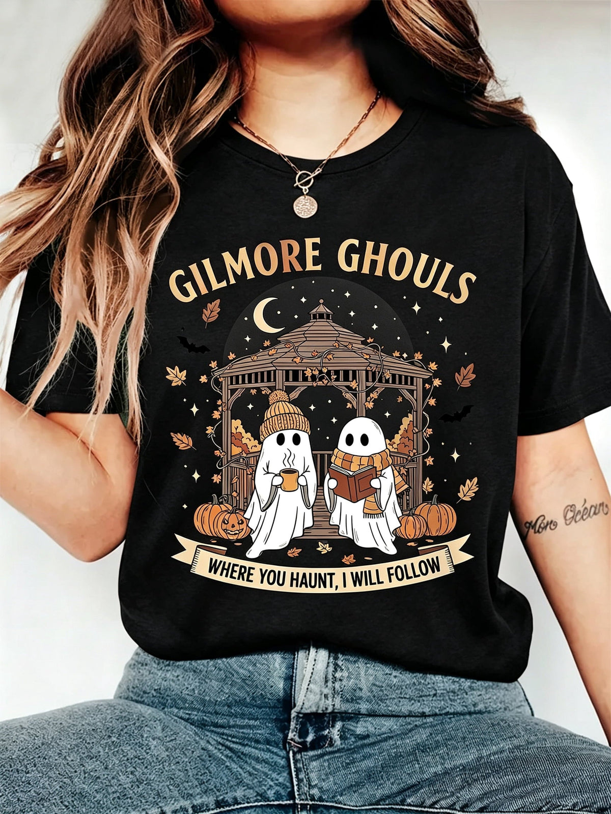 Gilmore Ghouls T-Shirt Where You Haunt I Will Follow Halloween Ghost Tee
