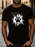 Ink Dog Paw Prints Men's Short Sleeve T-shirt Summer T-shirt Top