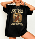Jesus Coming Out Of My Cave Graphic Short‑Sleeve T‑Shirt, Trendy Easter Christian Faith Crew Neck Casual Tee