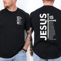 Mens Jesus Cross Print Pure Cotton Tee Loose Crew Neck Breathable Christian Top