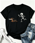 Retro Dachshund Skeleton Hand T-Shirt