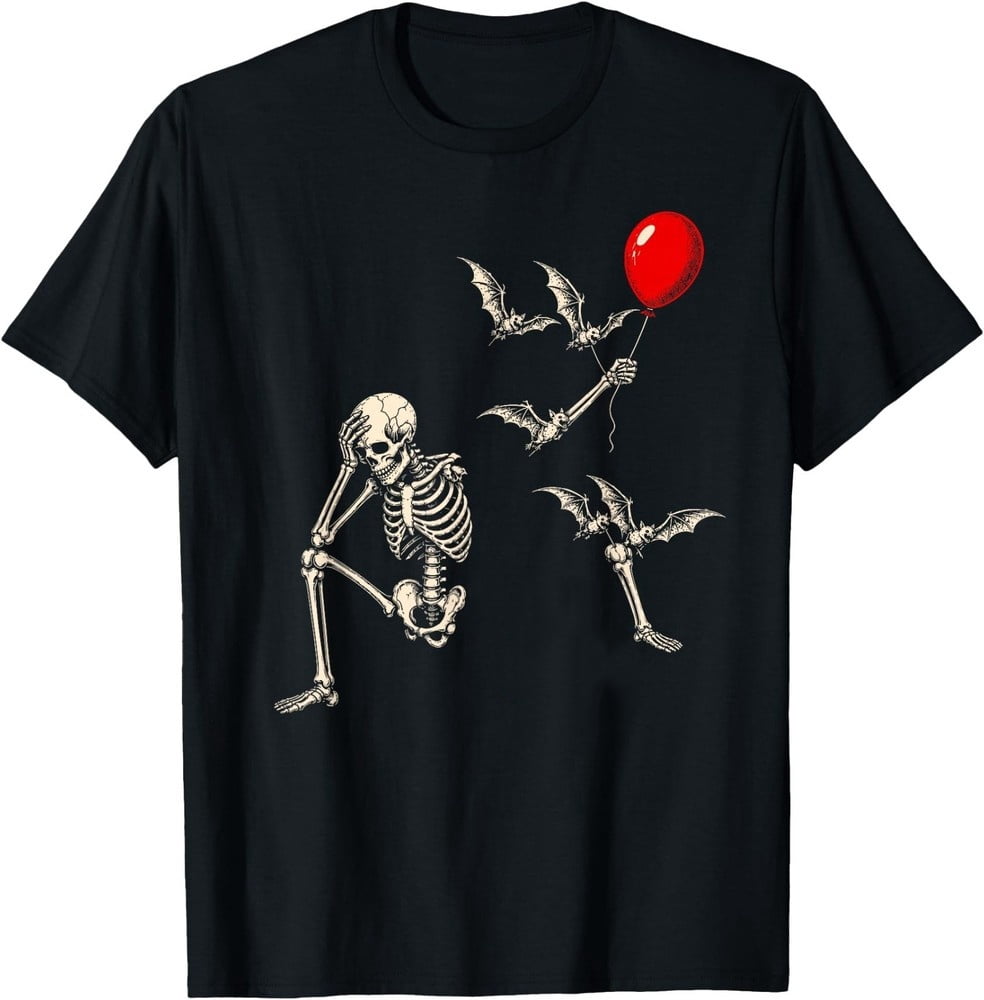 Skeleton Halloween Balloon Well Funny Saying Spooky T shirt