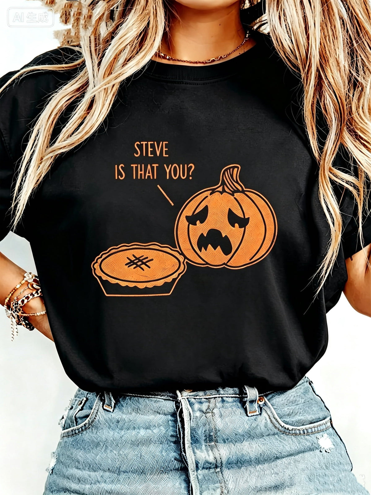Steve Is That You T Shirt Funny Halloween Tksgiving Pumpkin Pie Joke Tee