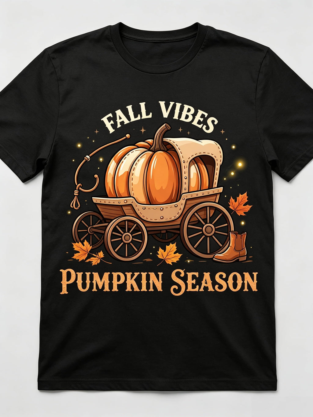 Western Fall T-Shirt Cow Print Pumpkin Teal Bow Cowboy Hat Boots Horse Wagon Hello Welcome Cozy Vibes Pumpkin Season Graphic Tee