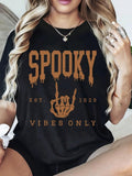 Women'S Halloween T-Shirt "Spooky Vibes Solely" Vintage Graphic Tee