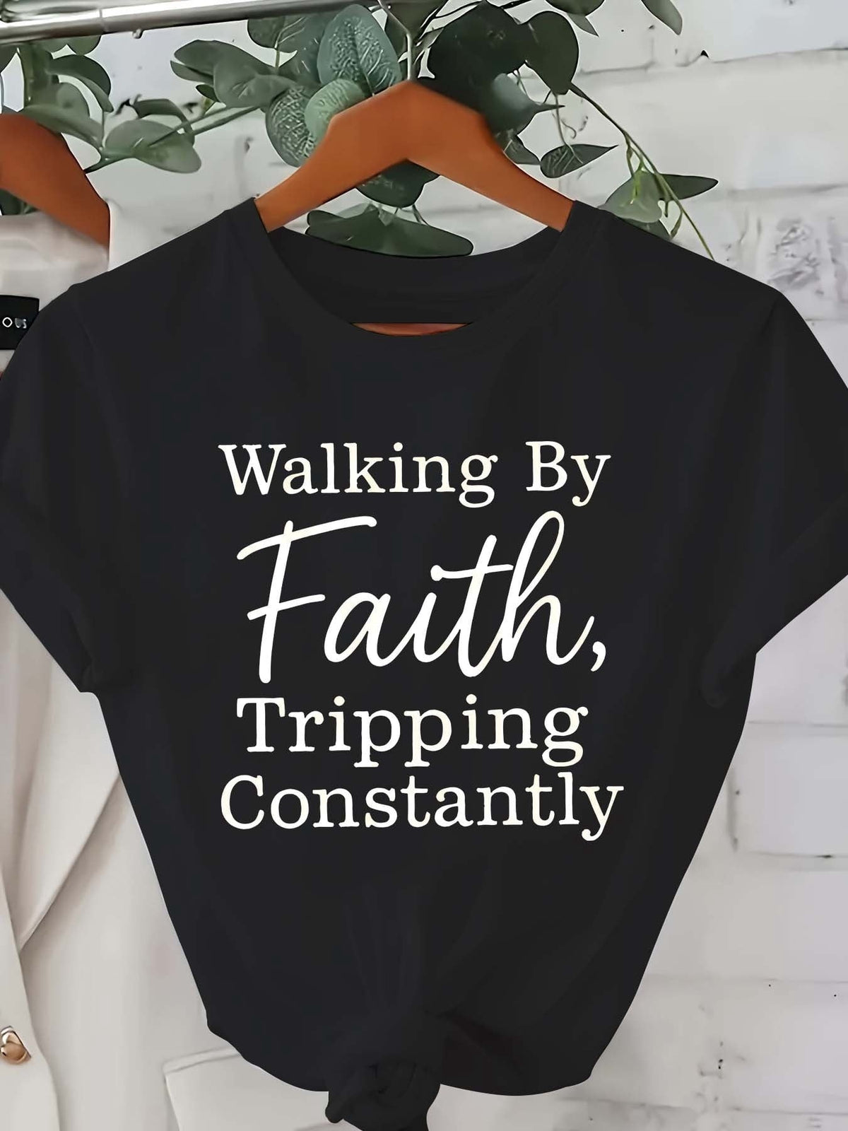 Women’s Faith Graphic Short‑Sleeve T‑Shirt, Casual Round Neck Faith Inspired Daily All‑Season Top