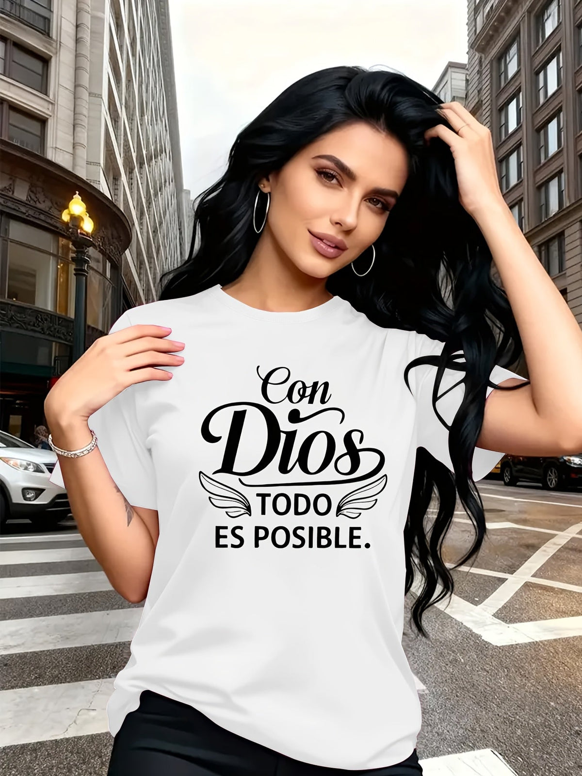 Women’s Christian Faith Graphic Short‑Sleeve T‑Shirt, Round Neck Casual Versatile Leisure Top，Women Clothing