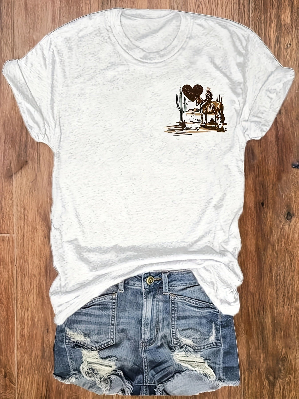 Women's "I Got A Heart Like A Truck" T-Shirt Western Cowboy Vintage Pickup Graphic Tee Short Sleeve Top