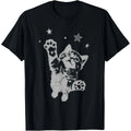 Black Crew Neck Short Sleeve Tee Unisex Casual Street Holiday Top