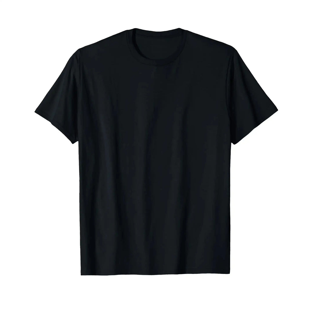 Black Crew Neck Short Sleeve Tee Unisex Casual Street Holiday Top