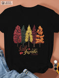 Quick Dry Fall Is My Favorite Color T-Shirt Autumn Trees Maple Leaf Graphic Tee