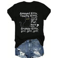 Funny T-shirt, funny angry kitten, rough kitten, grumpy furry kitten T-shirt, suitable as a gift for men, women, dads, moms, and friends