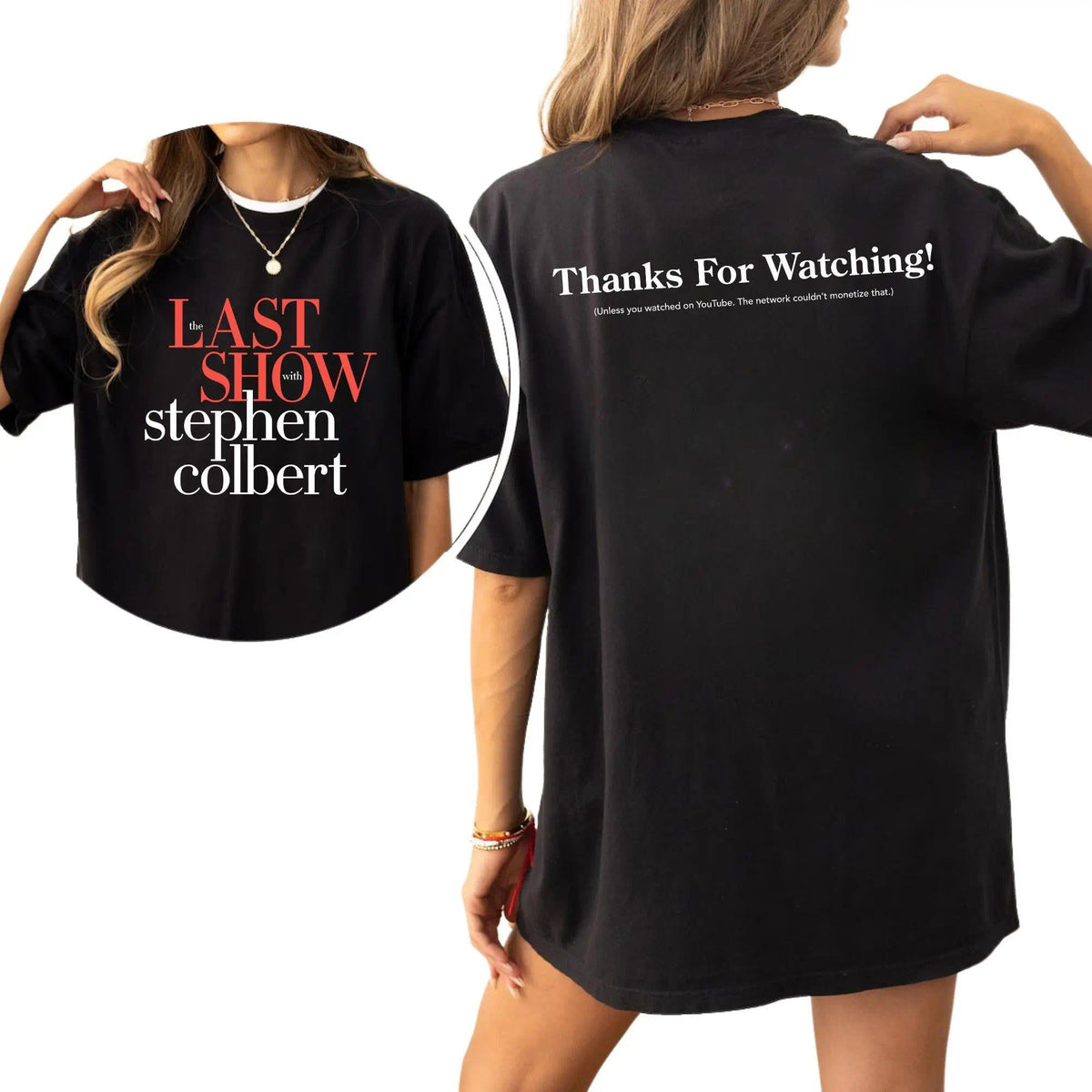 Late Night Talk Show Inspired T-Shirt – Funny Thanks For Watching Graphic Tee, Basic Fit Unisex, For Women And Men