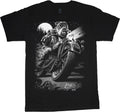 Men’s Biker Bulldog Graphic Short‑Sleeve T‑Shirt, Motorcycle British Bulldog Vintage Black Crew Neck Casual Top，Men Tshirt