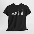 Unisex Cello Evolution of Man Graphic Short‑Sleeve T‑Shirt, Music Lover Funny Casual Cotton Top，Women Men Tshirts